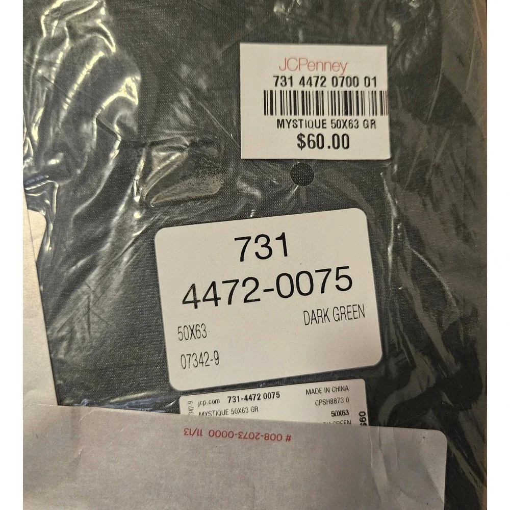 JCPenney Max 100 Blackout Mystique Dark Green Grommet Curtain Panel 50x63